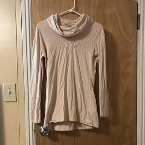 Pink Cowl Neck Long Sleeve Top